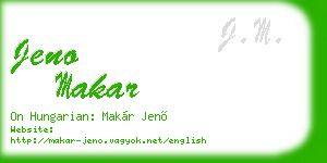 jeno makar business card